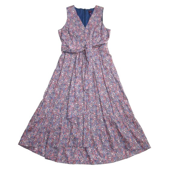 NWT J.Crew Liberty Kayoko in Deep Blue Floral Sleeveless Faux Wrap Dress 8